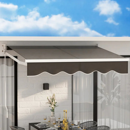 Instahut Retractable Folding Arm Awning Manual Sunshade 2Mx1.5M Grey - Mekamart Australia