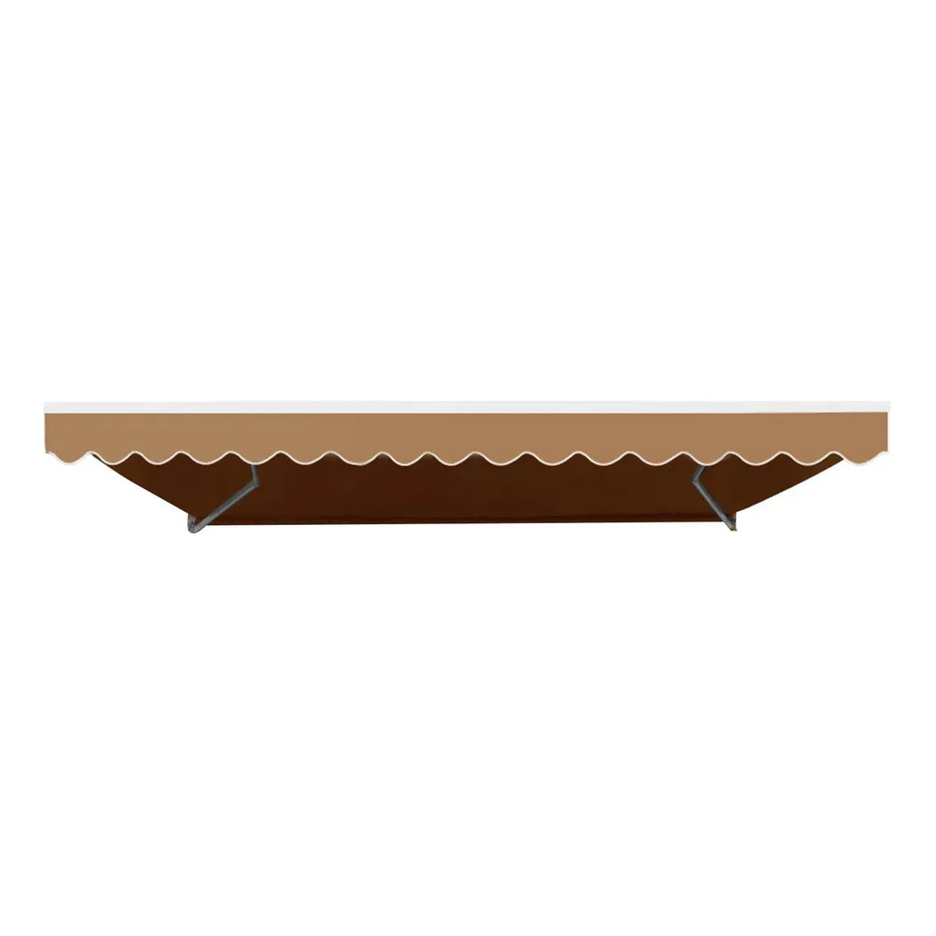 Instahut Retractable Folding Arm Awning Manual Sunshade 2.5Mx2M Beige - Mekamart Australia