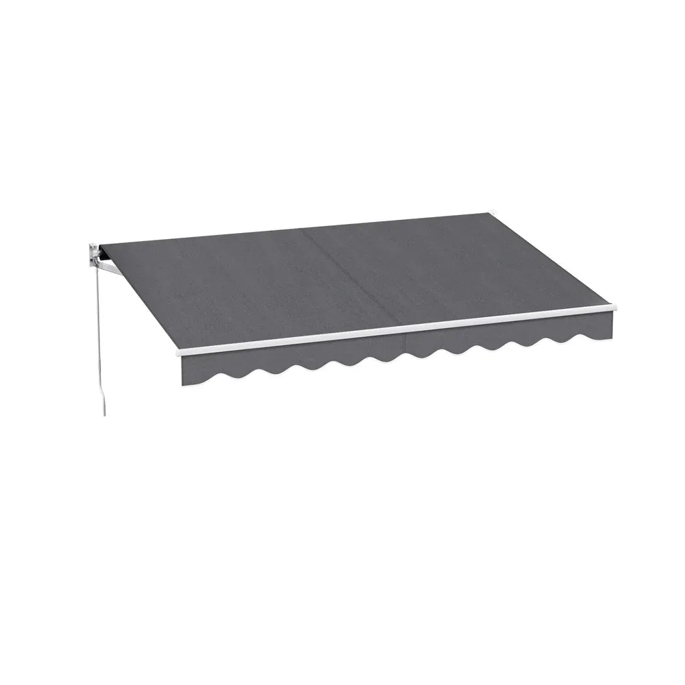 Instahut Retractable Folding Arm Awning Manual Sunshade 3M X 2M Grey - Mekamart Australia