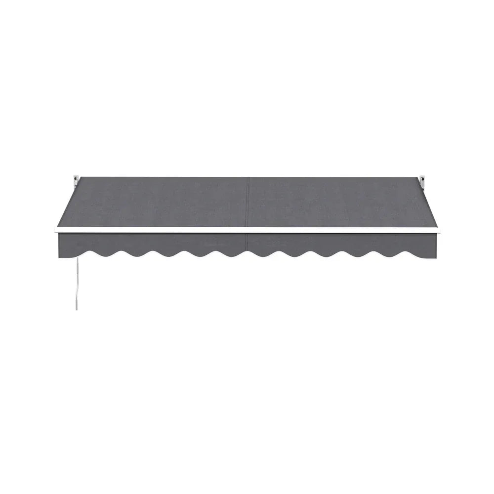 Instahut Retractable Folding Arm Awning Manual Sunshade 3M X 2M Grey - Mekamart Australia