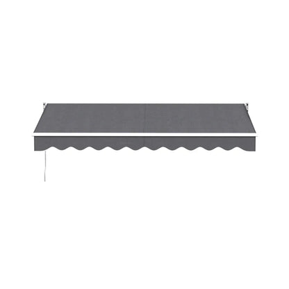 Instahut Retractable Folding Arm Awning Manual Sunshade 3M X 2M Grey - Mekamart Australia