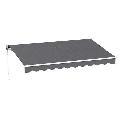 Instahut Retractable Folding Arm Awning Manual Sunshade 3.5M X 2.5M Grey - Mekamart Australia