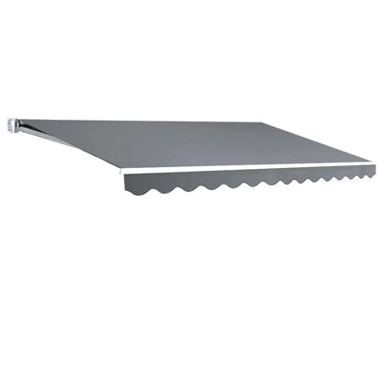 Instahut Retractable Folding Arm Awning Manual Sunshade 4Mx2.5M Pearl Grey - Mekamart Australia