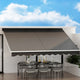Instahut Retractable Folding Arm Awning Manual Sunshade 4Mx3M Grey - Mekamart Australia