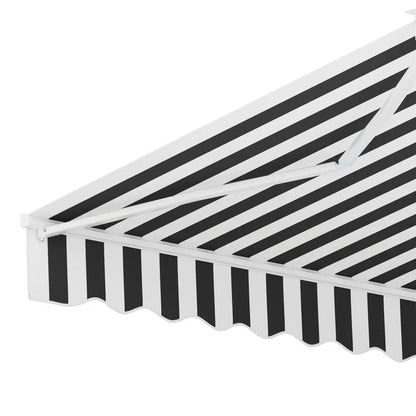 Instahut Retractable Folding Arm Awning Manual Sunshade 4Mx3M Grey White - Mekamart Australia