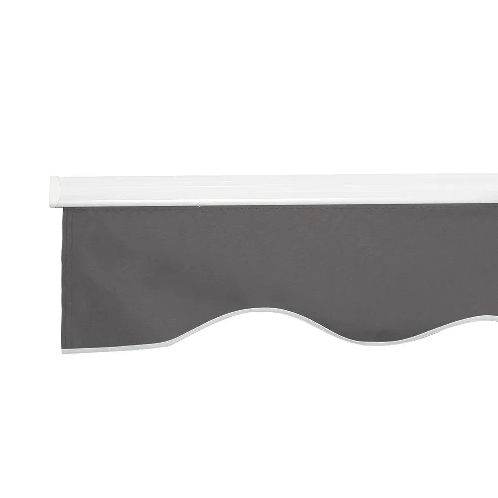 Instahut Retractable Folding Arm Awning Motorised Sunshade 4Mx3M Grey - Mekamart Australia