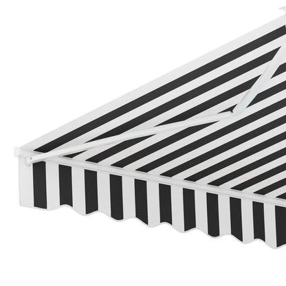 Instahut Retractable Folding Arm Awning Motorised Sunshade 4Mx3M Grey White - Mekamart Australia