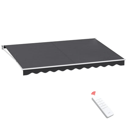 Instahut Retractable Folding Arm Awning Motorised Sunshade 4.5Mx3M Grey - Mekamart Australia
