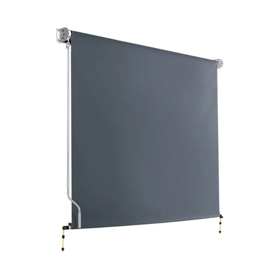 Instahut 1.5X2.5M Outdoor Blinds Awning Roll Down Canopy Retractable Outdoor Blinds Window Shade Grey - Mekamart Australia