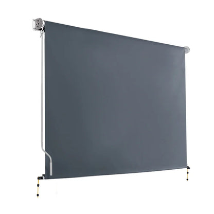 Instahut 2.7X2.5M Outdoor Blinds Awning Roll Down Canopy Retractable Outdoor Blinds Window Shade Grey - Mekamart Australia