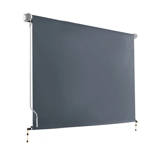 Instahut 2.7X2.5M Outdoor Blinds Awning Roll Down Canopy Retractable Outdoor Blinds Window Shade Grey - Mekamart Australia