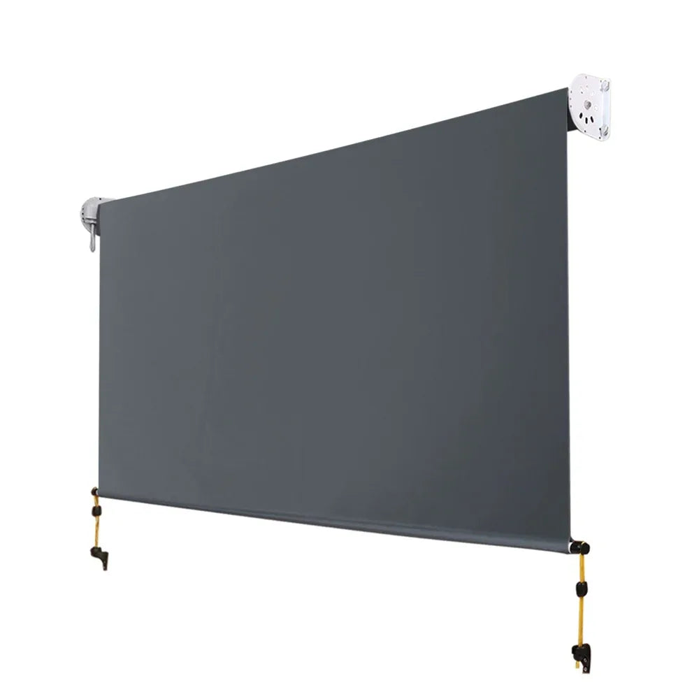 Instahut 2.7X2.5M Outdoor Blinds Awning Roll Down Canopy Retractable Outdoor Blinds Window Shade Grey - Mekamart Australia