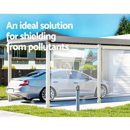 Instahut 1.5X2.4M Outdoor Blinds Clear Roll Down Awning Retractable Outdoor Blinds Water Wind Proof Transparent - Mekamart Australia