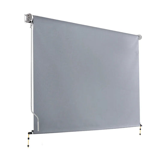 Instahut 3X2.5M Outdoor Blinds Awning Roll Down Screen Fabric Blinds Outdoor Window Shade Grey - Mekamart Australia
