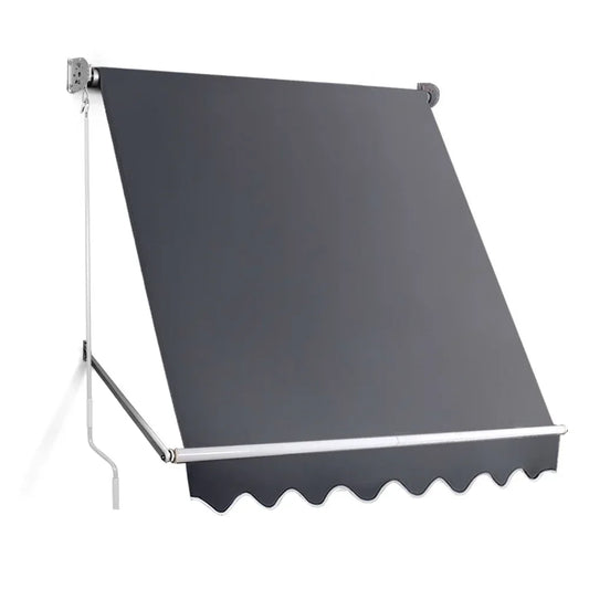 Instahut Window Fixed Pivot Arm Awning Outdoor Blinds Retractable Canopy1.8X2.1M - Mekamart Australia