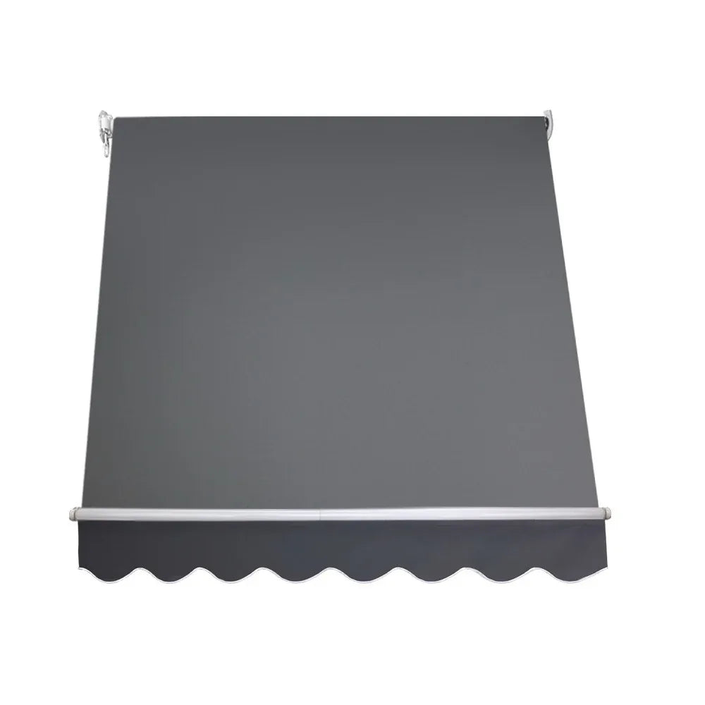 Instahut Window Fixed Pivot Arm Awning Outdoor Blinds Retractable Canopy1.8X2.1M - Mekamart Australia