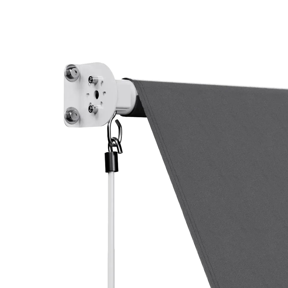 Instahut Retractable Fixed Pivot Arm Window Awning Outdoor Blinds 2.1X2.1M Grey - Mekamart Australia