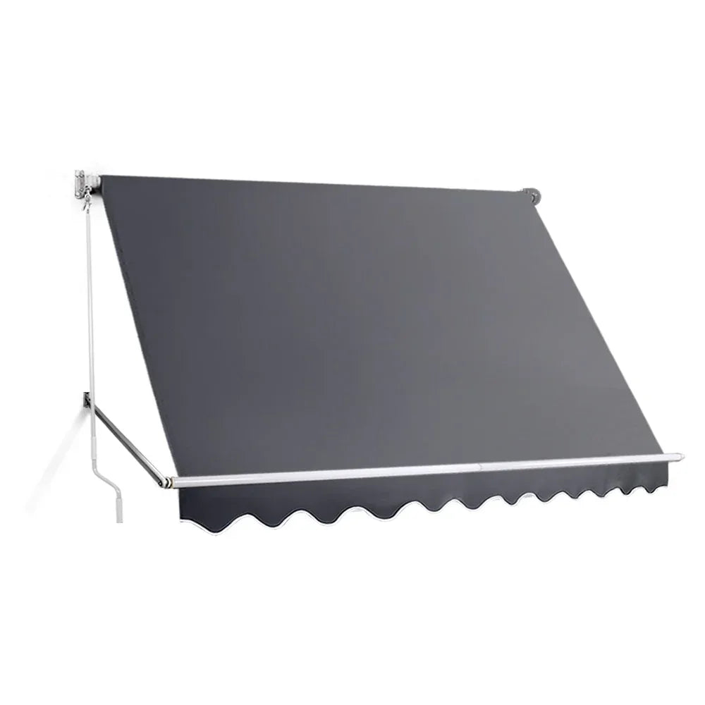 Instahut Window Fixed Pivot Arm Awning Patio Outdoor Blinds Retractable 2.8X2.1M - Mekamart Australia