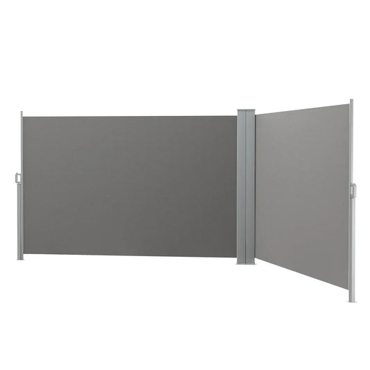 Instahut Side Awning Sun Shade Outdoor Retractable Privacy Screen 1.8X6M Grey - Mekamart Australia