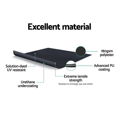 Instahut Side Awning Outdoor Blinds Sun Shade Retractable Screen 2X6M BK - Mekamart Australia