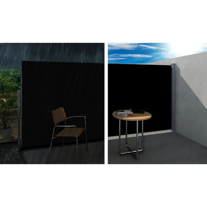 Instahut Side Awning Sun Shade Outdoor Retractable Privacy Screen 2X3M Black - Mekamart Australia
