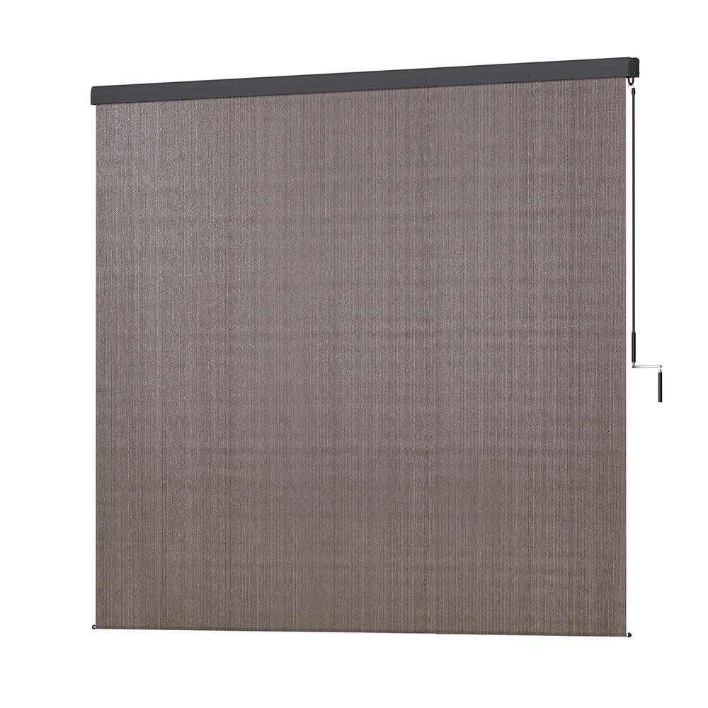 Instahut 3X2.5M Outdoor Blinds Awning Roll Down Retractable Knit Fabric Outdoor Blinds Window Shade Brown - Mekamart Australia