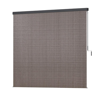 Instahut 3X2.5M Outdoor Blinds Awning Roll Down Retractable Knit Fabric Outdoor Blinds Window Shade Brown - Mekamart Australia