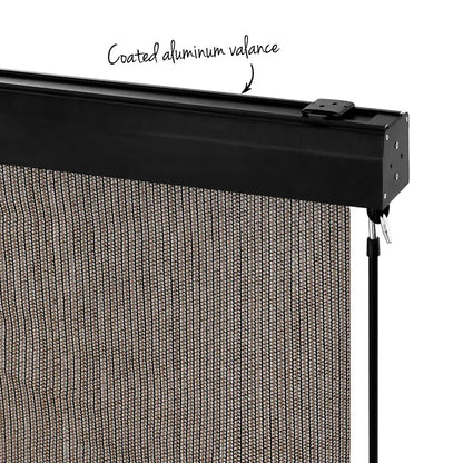 Instahut 3X2.5M Outdoor Blinds Awning Roll Down Retractable Knit Fabric Outdoor Blinds Window Shade Brown - Mekamart Australia
