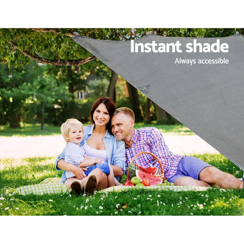 Caravan Privacy Screen Roll Out Awning 4Mx1.95M End Wall Side Sun Shade Grey - Mekamart Australia