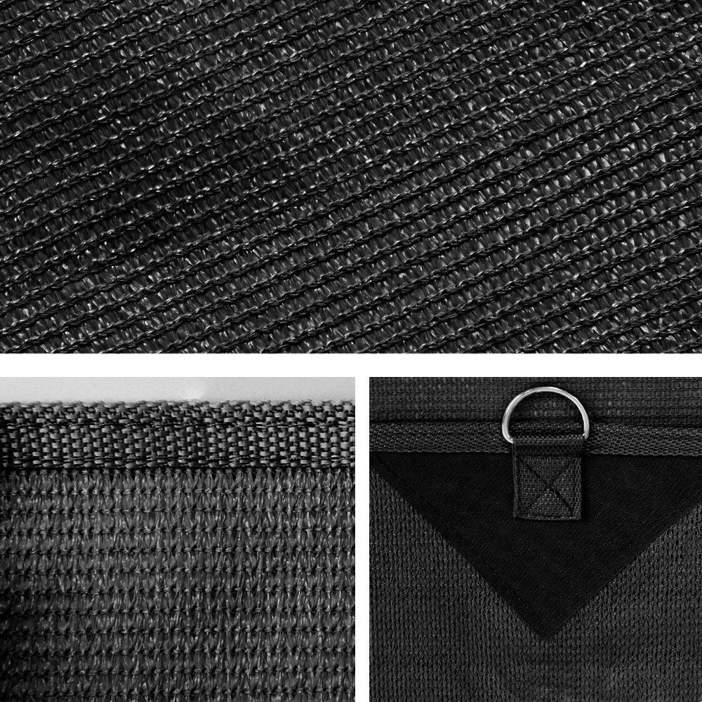 Caravan Privacy Screen Roll Out Awning 1.95x2.2M Sun Shade End Wall Side Black - Mekamart Australia