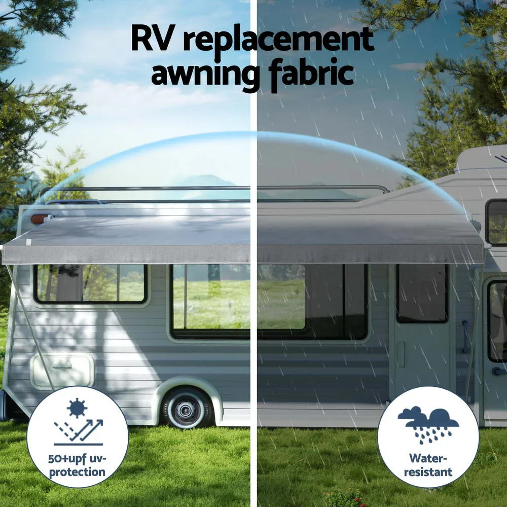 Weisshorn 18ft Caravan Awning RV Replacement Fabric 5.20M x 2.42M - Mekamart Australia