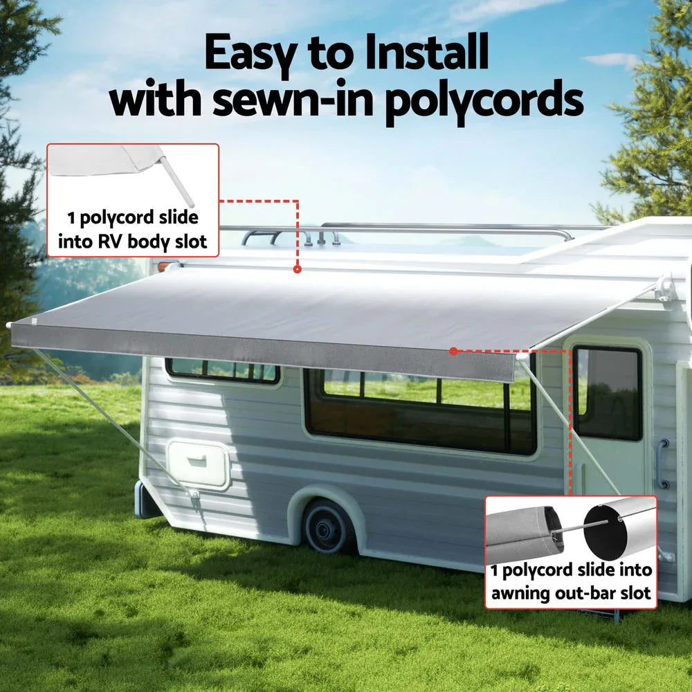 Weisshorn 18ft Caravan Awning RV Replacement Fabric 5.20M x 2.42M - Mekamart Australia