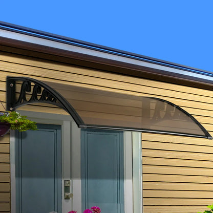 Instahut Window Door Awning 1mx1.2m Brown - Mekamart Australia