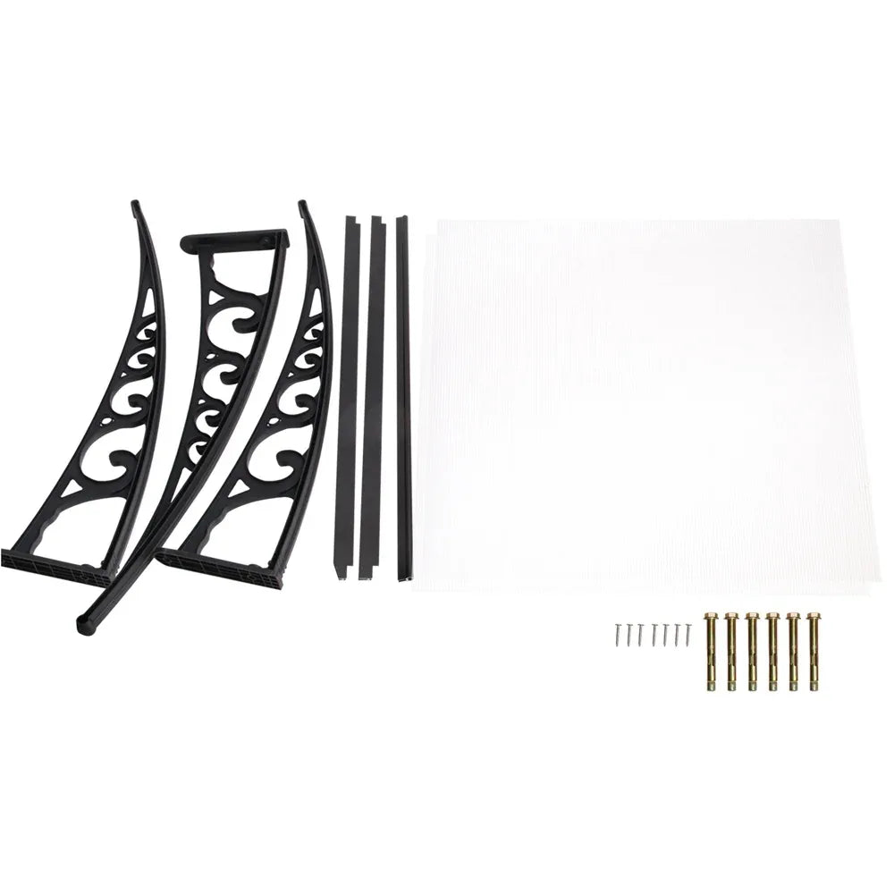 Instahut Window Awning Door Canopy 1mx2m Transparent - Mekamart Australia