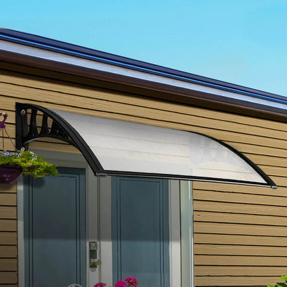 Instahut Window Awning Door Canopy 1mx2m Transparent - Mekamart Australia