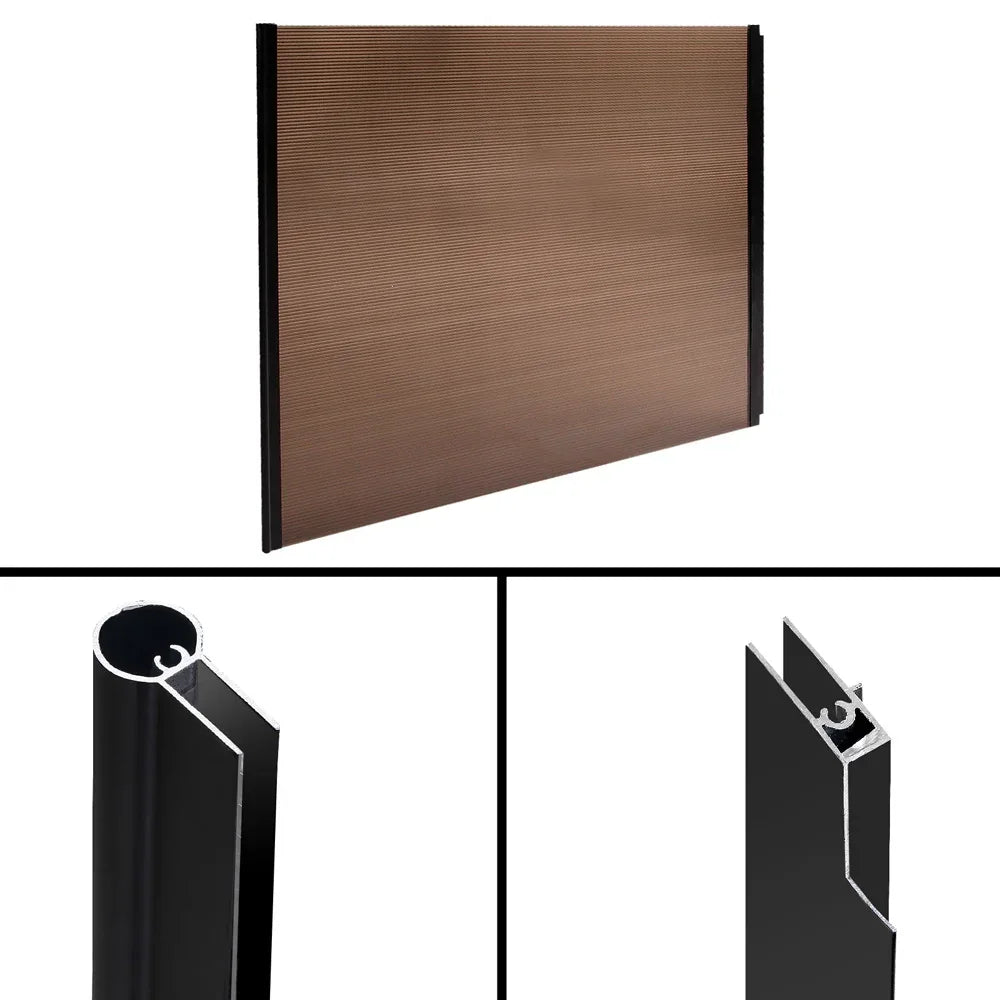 Instahut Window Awning Door Canopy 1m x 2m Brown - Mekamart Australia