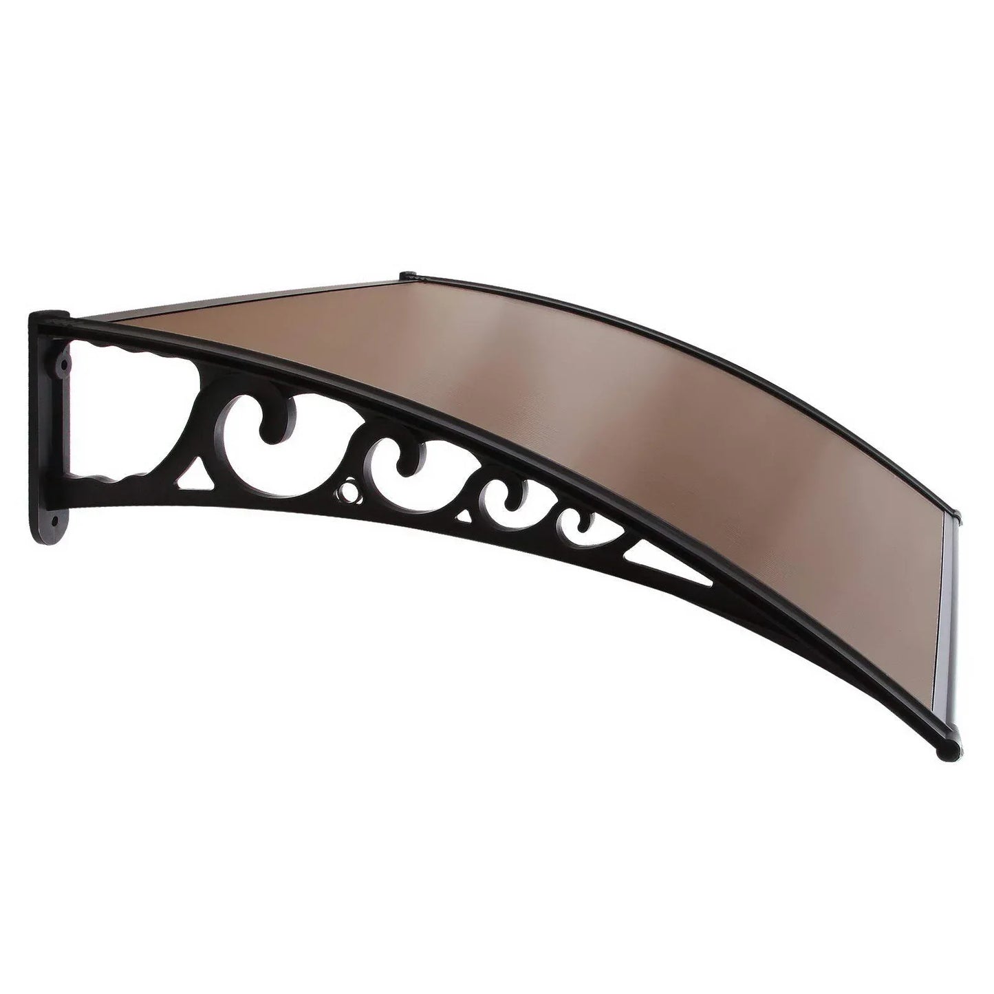Instahut Window Door Awning 1mx2.4m Brown Hollow Sheet Plastic Frame - Mekamart Australia