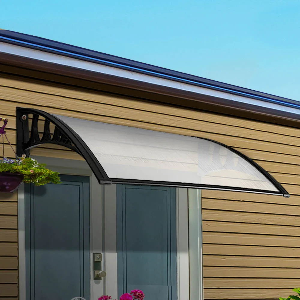 Instahut Window Door Awning 1mx3m Transparent - Mekamart Australia