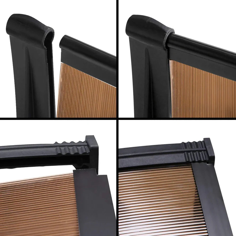 Instahut Window Door Awning 1mx3m Brown - Mekamart Australia