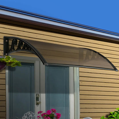 Instahut Window Door Awning 1mx3m Brown - Mekamart Australia