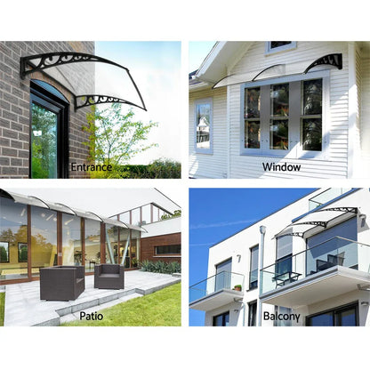 Instahut Window Door Awning 1mx4m Transparent - Mekamart Australia