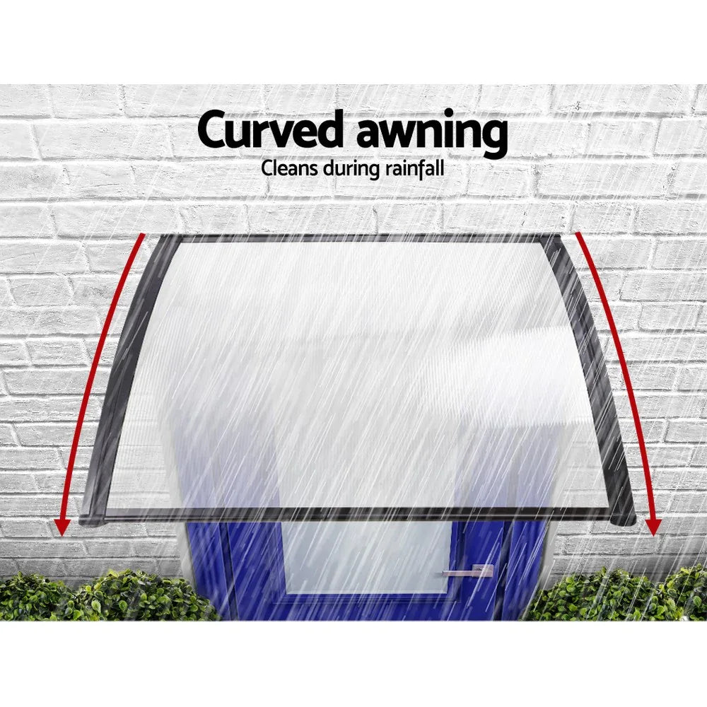 Instahut Window Door Awning 1mx4m Transparent - Mekamart Australia