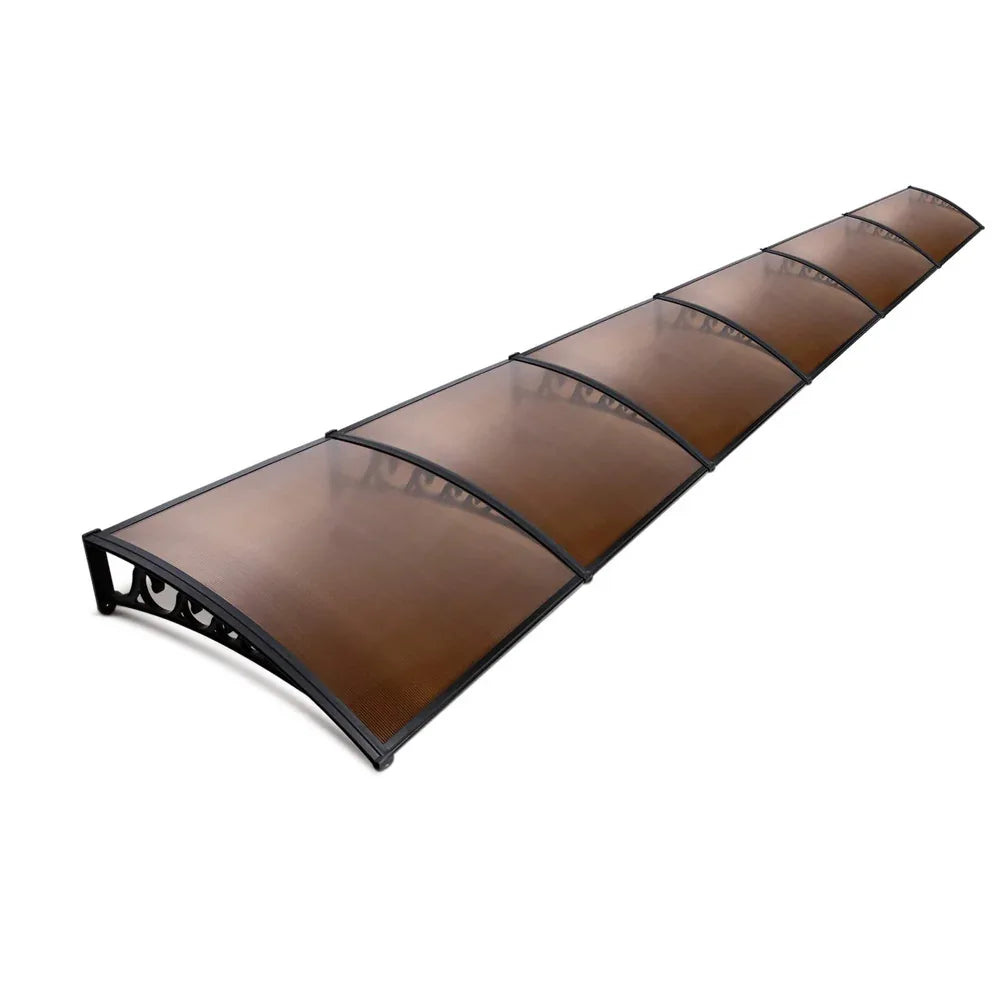 Instahut Window Door Awning 1mx6m - Brown - Mekamart Australia