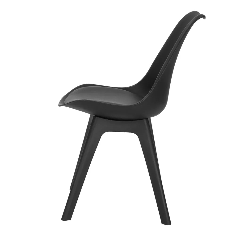 Artiss Dining Chairs Set of 4 Leather Plastic DSW Replica Black - Mekamart Australia