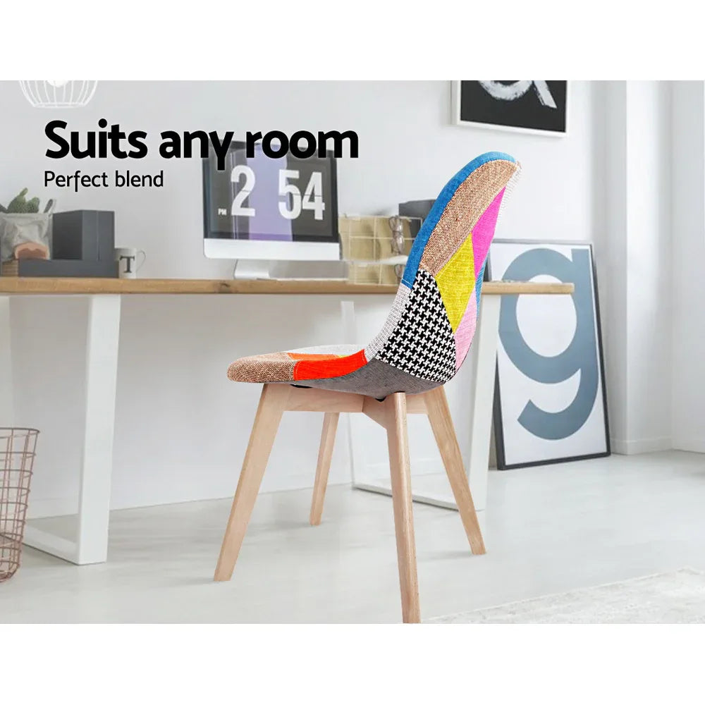 Artiss Dining Chairs Set of 2 Fabric Retro Replica DSW - Mekamart Australia