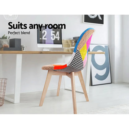 Artiss Dining Chairs Set of 2 Fabric Retro Replica DSW - Mekamart Australia
