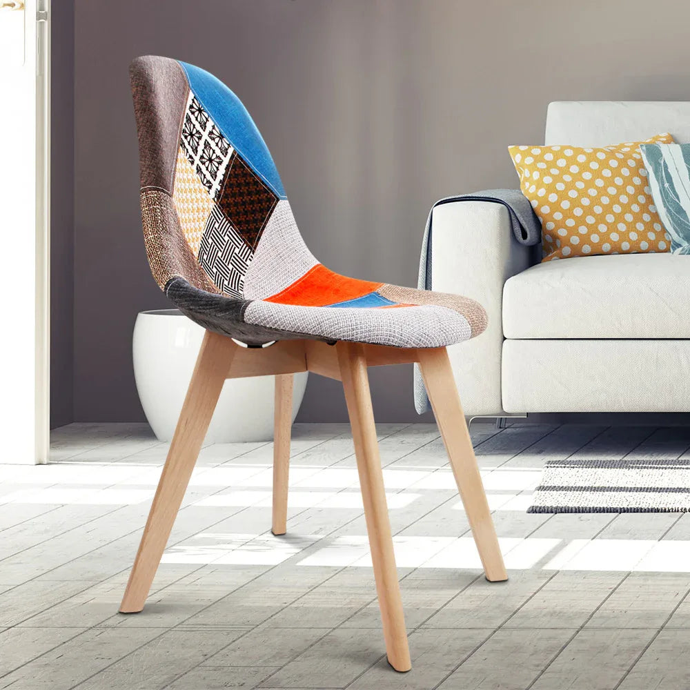 Artiss Dining Chairs Set of 2 Fabric Retro Replica DSW - Mekamart Australia