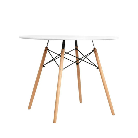 Artiss Dining Table Round White 4 Seater 90CM - Mekamart Australia