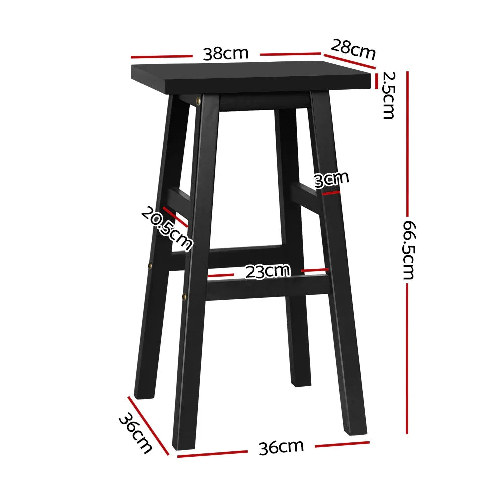Artiss Bar Stools Kitchen Counter Stools Wooden Chairs Black x2 - Mekamart Australia
