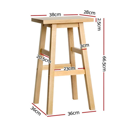 Artiss Bar Stools Kitchen Counter Stools Wooden Chairs Natural x2 - Mekamart Australia